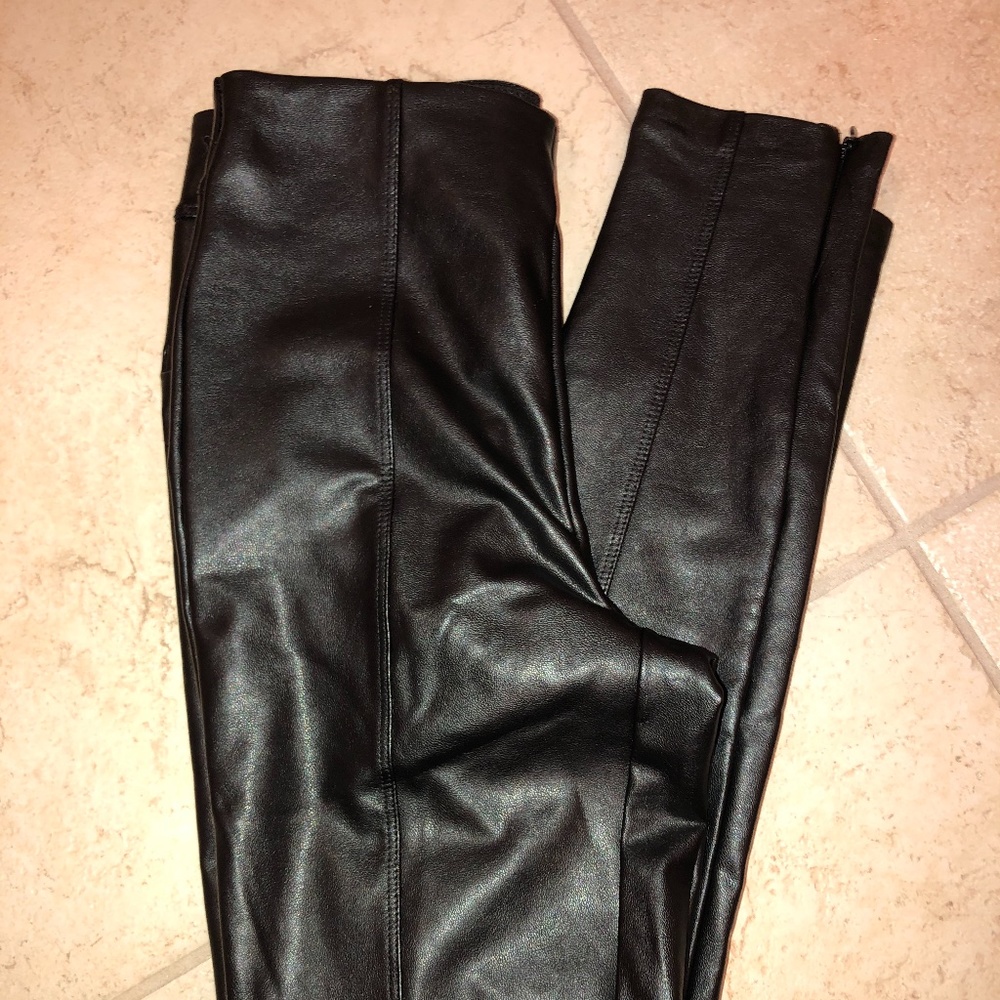 NEW Dynamite Black Pleather Leggings High Waisted